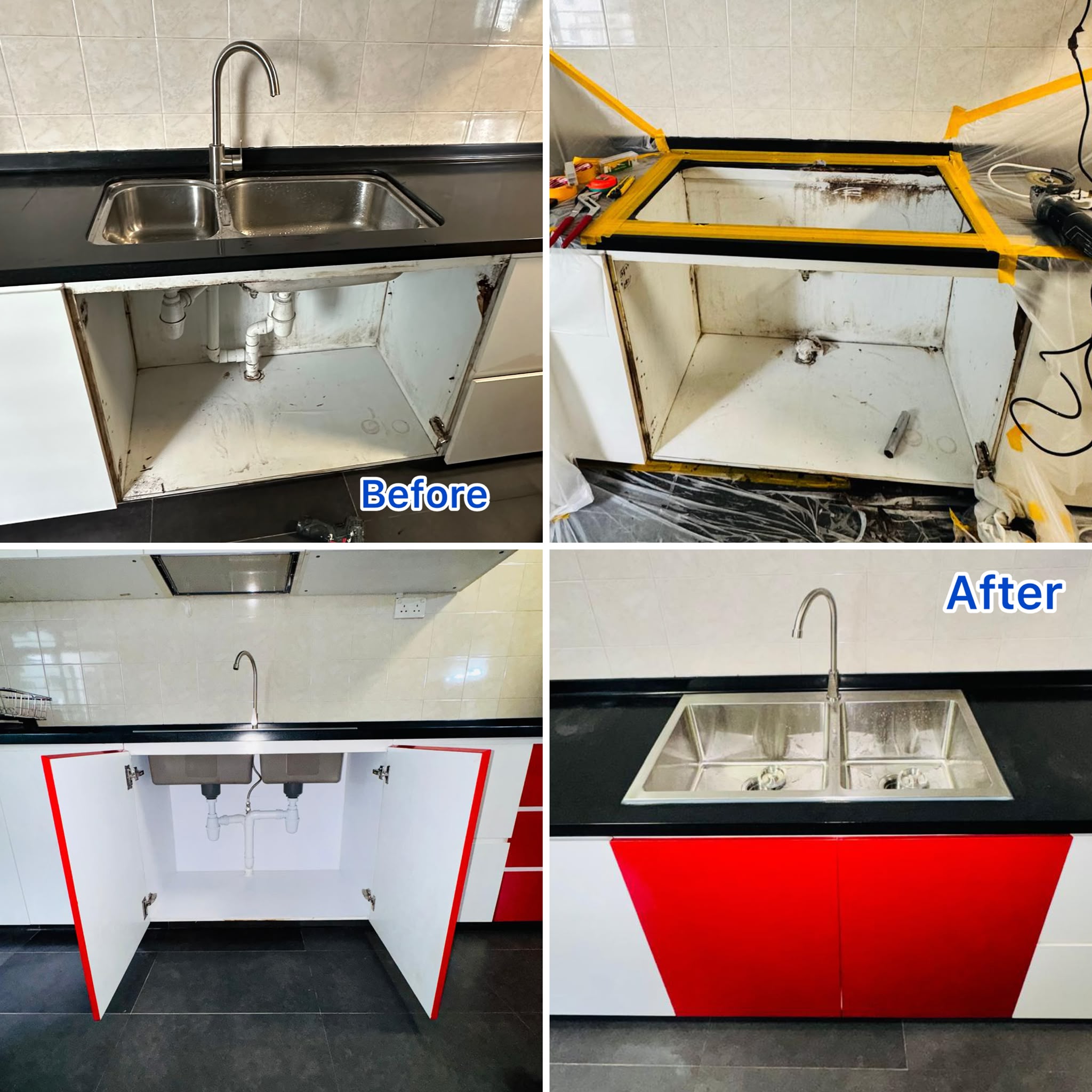 Kitchen Sink Cabinet Replacement Service in Singapore